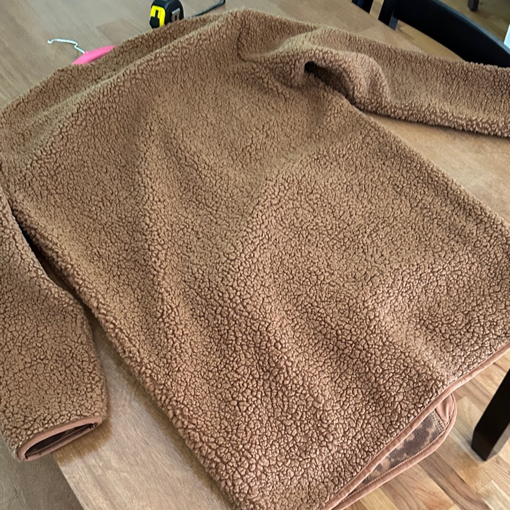 Vera Bradley Brown Teddy Fleece Jacket Cozy Faux Fur Size Small - Picture 5 of 6